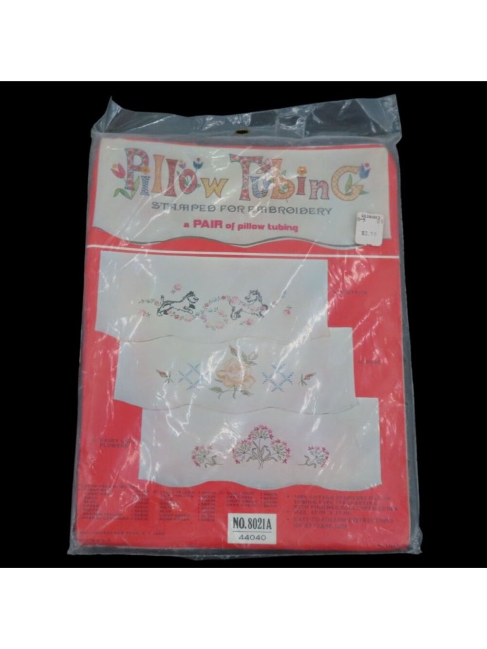 Vogart Pillow Tubing Stamped Embroidery Pair of Pillows Scotties 8021A Kit NEW